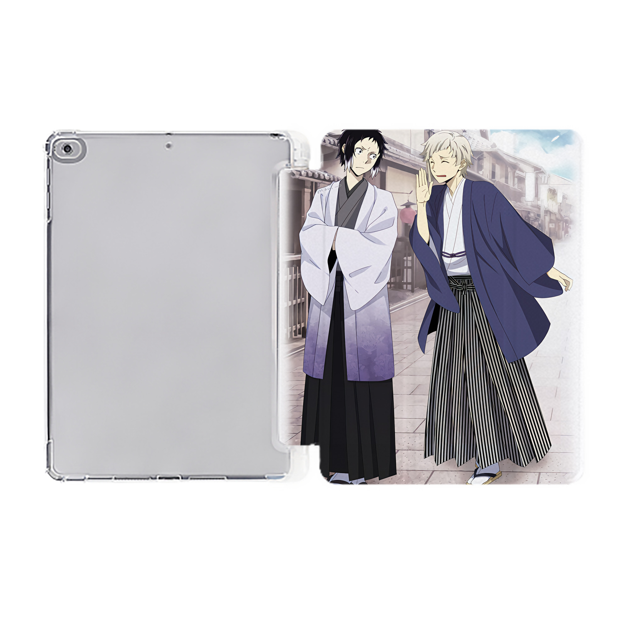 （画像用） 文豪ストレイドッグス Bungo Stray Dogs IPad ケース ペン収納付き 三つ折りスタンド PUレザー×シリコン 対応機種9.5/10.5/10.9インチ